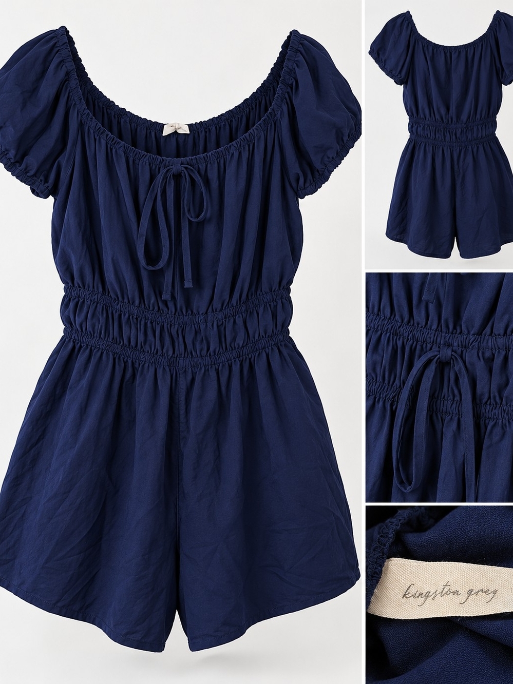 Kingston Navy Blue  Romper Size L Short Sleeve